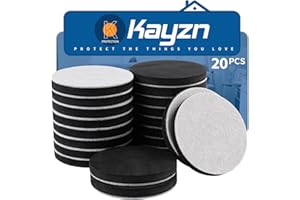 KAYZN Felt Furniture Sliders, 20 PCS 3 1/2" Furniture Sliders for Hardwood Floors, Heavy Duty Sliders for Moving Furniture Hard Surfaces, Floor Sliders to Move Your Furniture Easily & Protect Floors.
