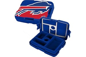 FOCO NFL Unisex-Adult Officially Licensed 2-Tone Big Logo Team Color Football Leak Proof 5 Compartment Bento Lunch Box - Buffalo Bills