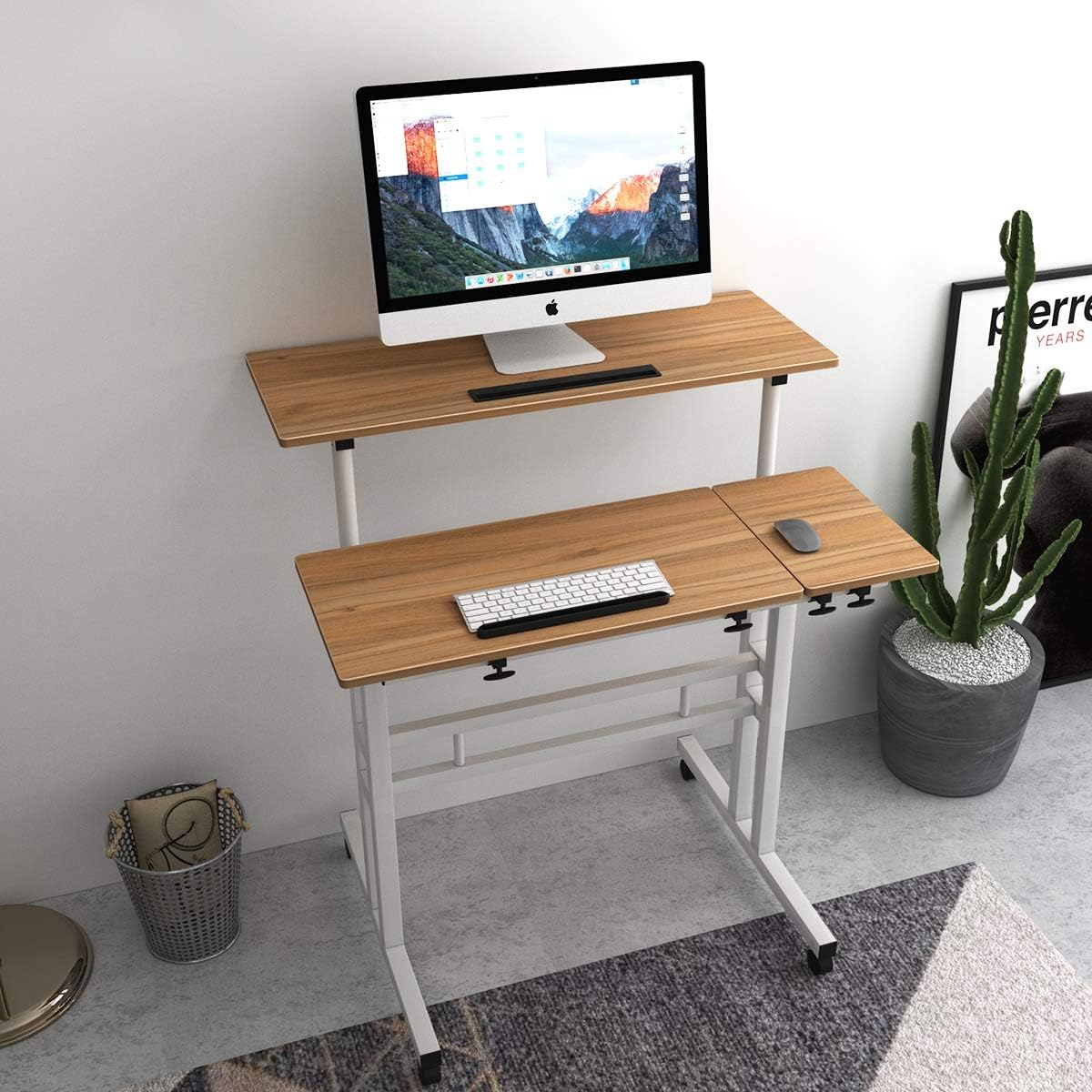 DlandHome SitStand Desk Cart Mobile HeightAdjustable Sit to Stand