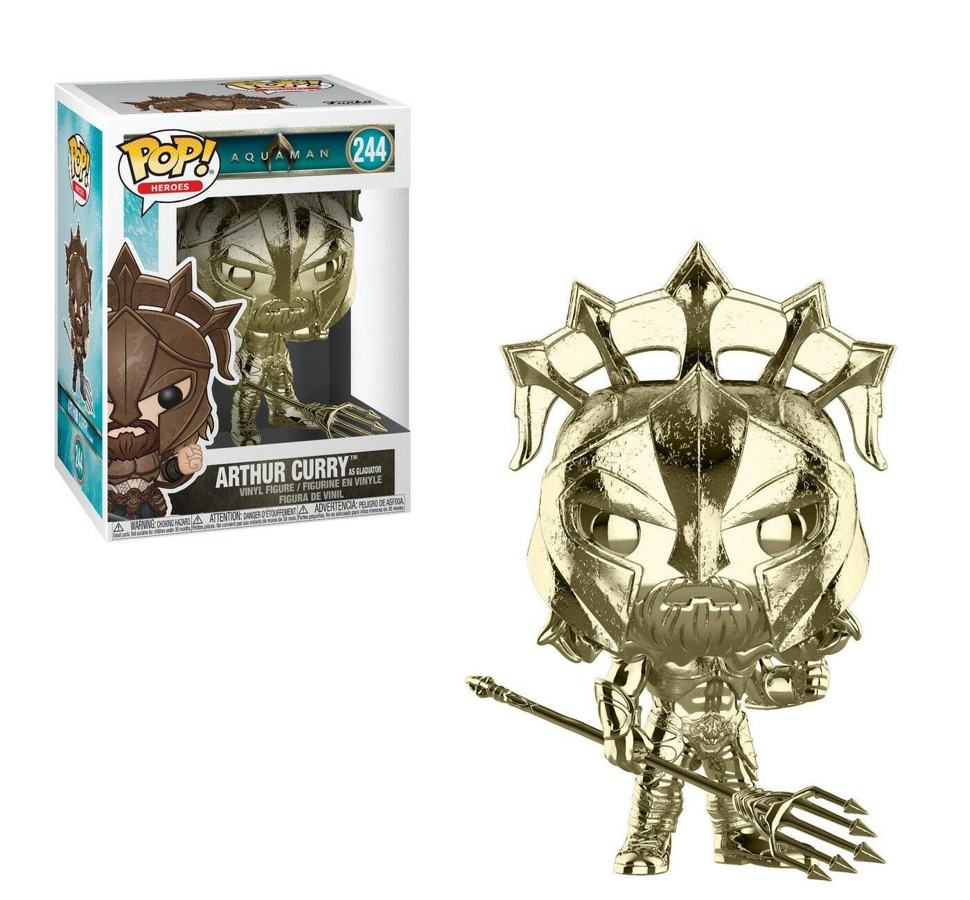 Funko POP! Heroes - Aquaman [Movie] - Arthur Curry [Gladiator - Gold Chrome] #244 - Target Exclusive!