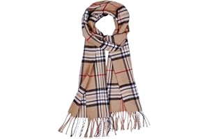 AUSEKALY Scarf For Men Women Cashmere Neck Scarf Plaid Winter Scarf Fall Softest Classic Warm