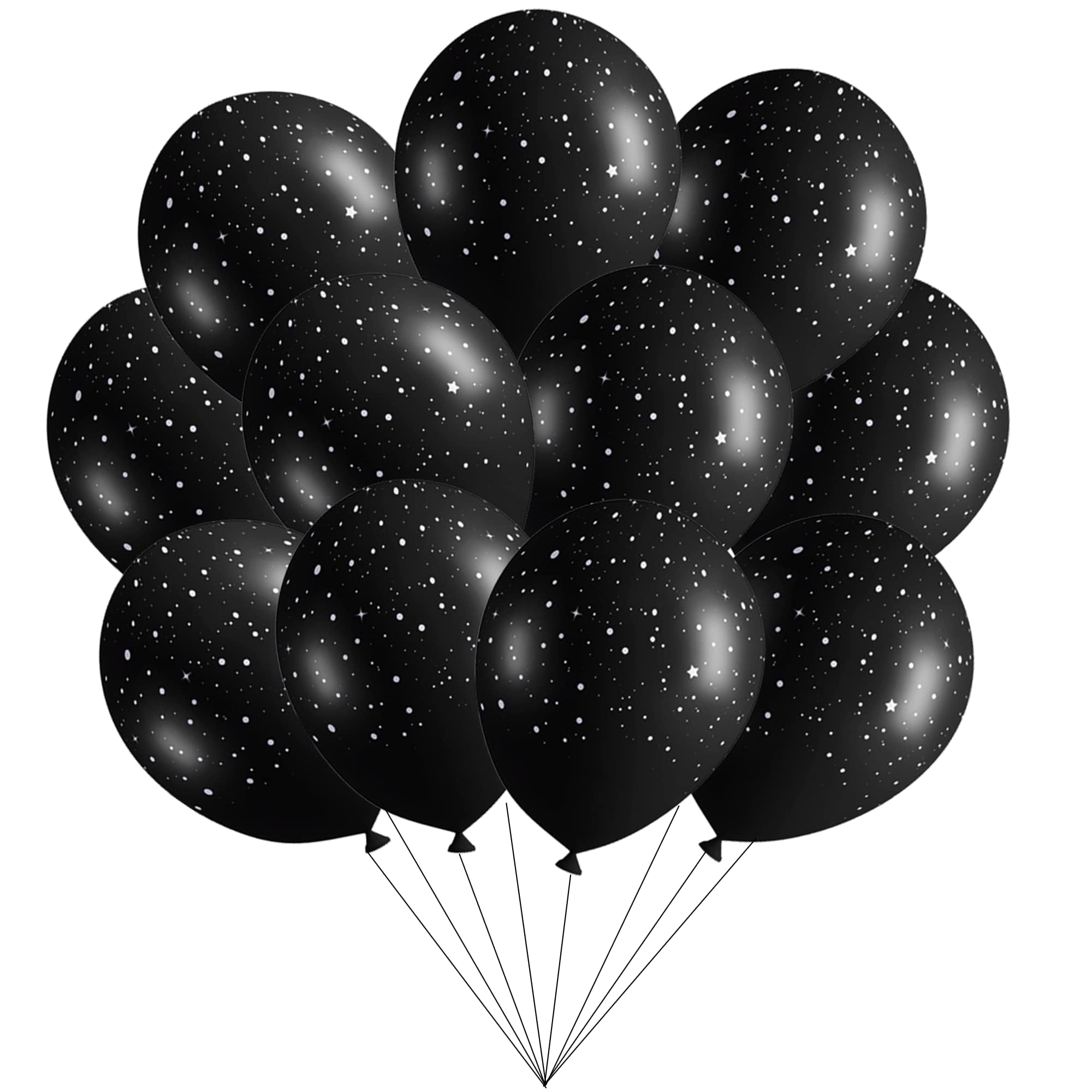 Photo 1 of  Galaxy Balloons for Boys Galaxy Birthday Party Decorations Outer Space Themed Party Supplies Black Star Latex Balloon Garland Black and White Balloons for Kids