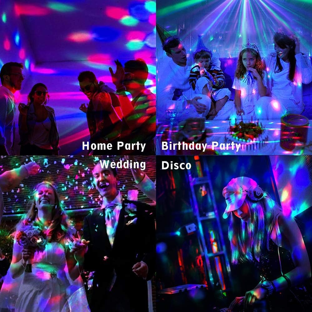 Disco Lights,Cdycam Disco Ball Party Lights LED Stage Light with 4M USB Power Cable,Remote Control,Suction Cup Holder for Birthday Party,Family Gathering,Christmas Party,Wedding and Disco - Image 3