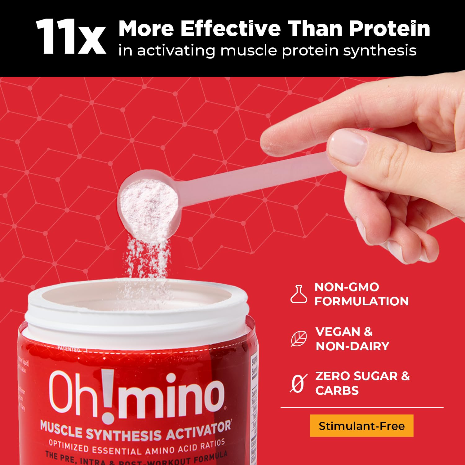 Oh!mino Essential Amino Acids Supplement. Tropical Splash, Stimulant-Free Powder. All 9 EAAs, BCAAs and The Perfect Amino for Workouts, Amino Energy, and to Build Muscle, and Recover Faster.