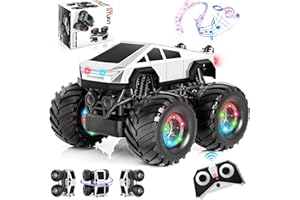 Remote Control Car, 1:18 Monster Truck Toys for Boys, 360° Rotating RC Trucks, 4WD RC Stunt Cars with Light and Music, 2.4 GH