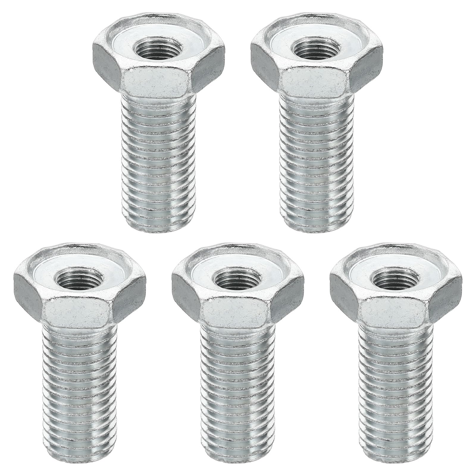 PATIKIL M16x2 to M10x1 Hex Thread Reducing Connector, 5 Pack Hollow Bolt Reducing Nut Screw Sleeve Through Hole Fasteners Adapter Reducer Hardware, 42mm