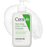 CeraVe Hydrating Cream To Foam Cleanser, Face Wash for Dry Skin, 8oz | Skin Care with Hyaluronic Acid, Makeup Remover, Facial Cleanser, Fragrance-Free, Non-Comedogenic, For Normal To Dry Skin