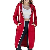 Ablanczoom Womens Long Zip Up Hoodies Comfortable Fleece Fashion Sweatshirts 2026 Casual Jackets with Pockets