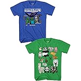Minecraft Boys Minecraft Boys 2-Pack Animal Characters Steve Creepers Graphic T-Shirts