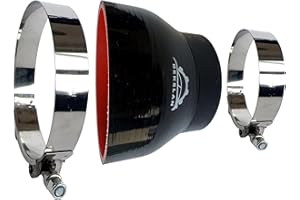 Bekelan 3.5" to 4"(89-102mm) High-Temp Silicone Reducer Hose With Stainless T-Bolt Clamp - Heavy Duty 4-Ply Reinforced Design for Automotive Turbo/Intercooler/Intake Piping/Industrial Hydraulic
