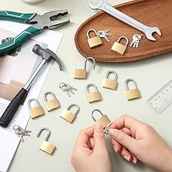 Yaocom 24 Pcs Solid Brass Keyed Padlock, Small