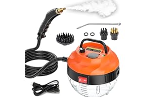 HOMBASING 2500W Steam Cleaner, High Pressure Steamer for Cleaning, Portable Handheld Steam Cleaner for Home Use, Steamer for Car Detailing with 3 Brush Heads, Steam Cleaner for Upholstery, Grout and Tile