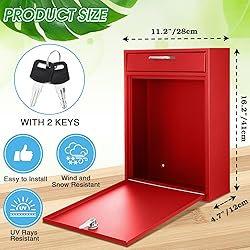 Yaocom Locking Mailbox with Key for Outdoor 16.2 x