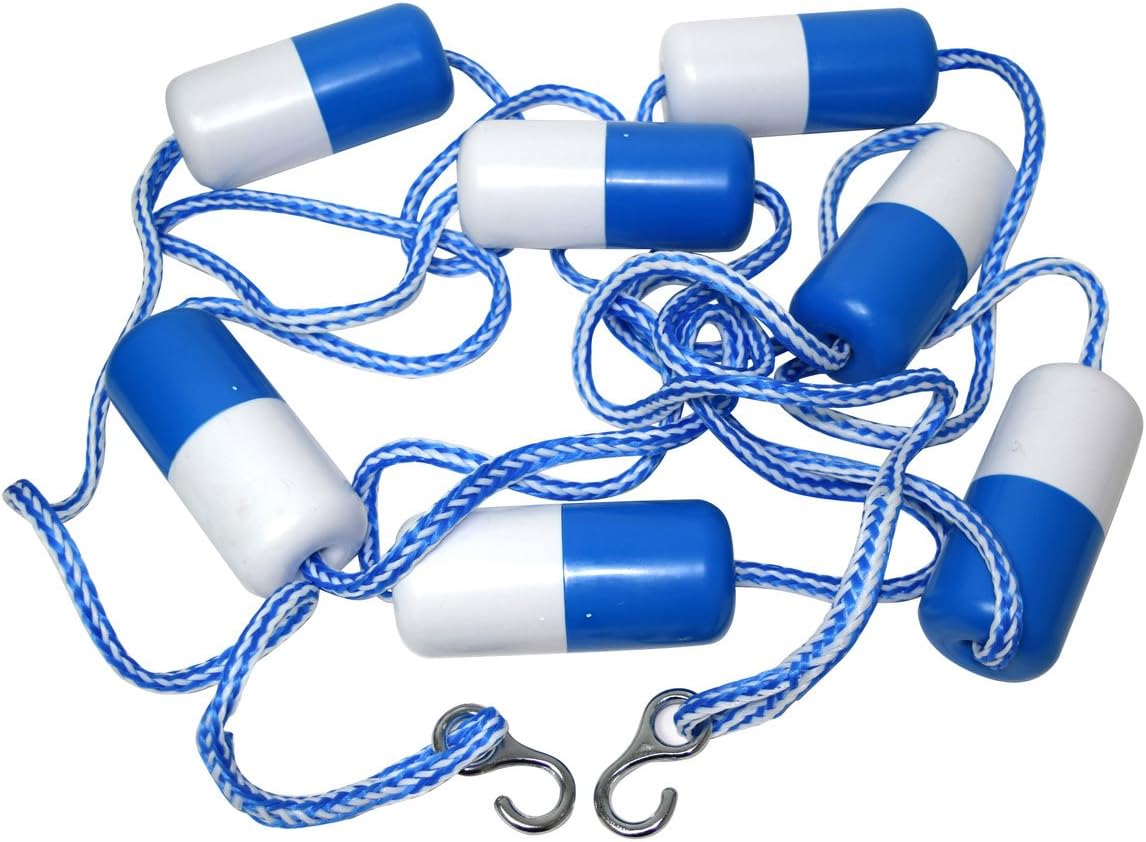 ATIE PoolSupplyTown 16' Swimming Pool Safety Divider Rope and Float Line with 2 Pre-Assembled Stainless Hooks (16 FT) : Garden & Outdoor
