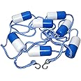 ATIE 18' Swimming Pool Safety Divider Rope and Float Line with 2 Pre-Assembled Stainless Hooks and 7 Bi-Tone Floating Buoys for Effective Visibility (18 FT)