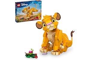 LEGO Disney Simba The Lion King Cub Building Toy - Collectible Play & Display Set - 6 Year Old Girl & Boy Birthday Gift - Detailed Model of Disney Simba - 43243