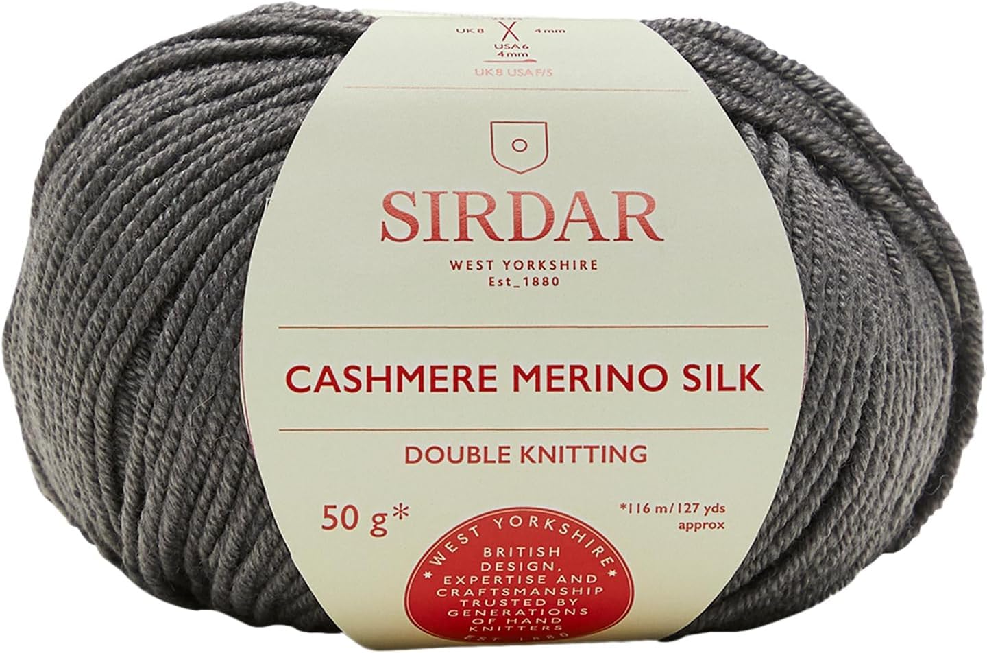 Sirdar Cashmere Merino Silk DK Double Knitting, Soft Pewter (406), 50g