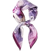 MEISEE 100% Pure Mulberry Silk Scarf 26" Square Scarf Neckerchief Headscarf Breathable Lightweight for Women Gift Packed