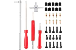 ZHSMS Valve Stem Puller Installer Tool, 5Pcs TR412, 5Pcs TR413, 5Pcs TR414 Tire Snap in Short Rubber Valve Stem, 4 Way Valve Core Remover, Single Head Tire Valve Core Remover Installer Tool(40Pcs)