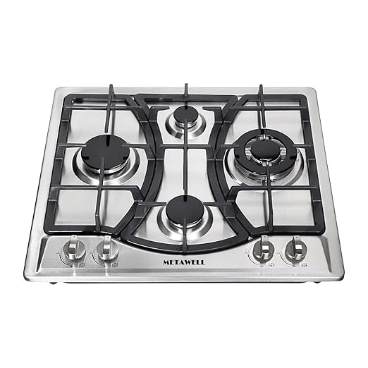 Amazon Com 23 Curve Stainless Steel 4 Burners Ng Lpg Gas Hob