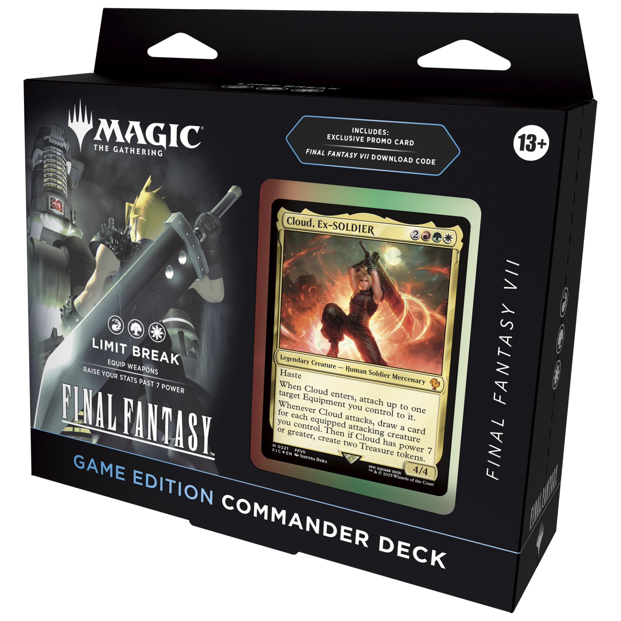 Photo 1 of Magic: The Gathering Final Fantasy VII Commander Deck - Game Edition (Limit Break Commander Deck, Exclusive Promo Card, Final Fantasy VII Video Game Download Code, and Accessories), Pack of 1