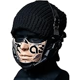 OIVZFZ Punk Half Face Mask, Futuristic Mechanical Sci-Fi Mask, Cosplay Halloween Costume Prop