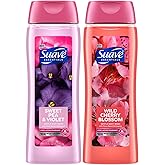 Suave Body Wash Variety 2-Pack, Sweet Pea & Violet + Wild Cherry Blossom – Gentle Body Washes with Floral Blend Oil Essence, 18 Oz Ea