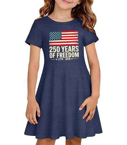 LAZYCHILD Girls 4th of July Dress: Kids USA Dresses American Flag Dress Independence Day Patriotic Outfit 5-14y: Clothing, Shoes & Jewelry