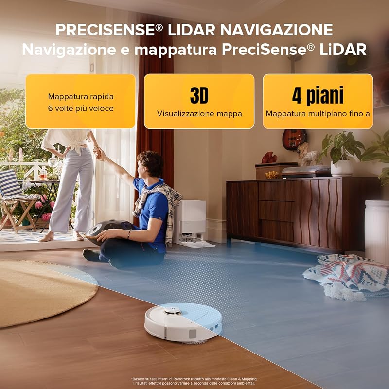 Qrevo S5V Robot Aspirapolvere Lavapavimenti, Mocio Estensibile