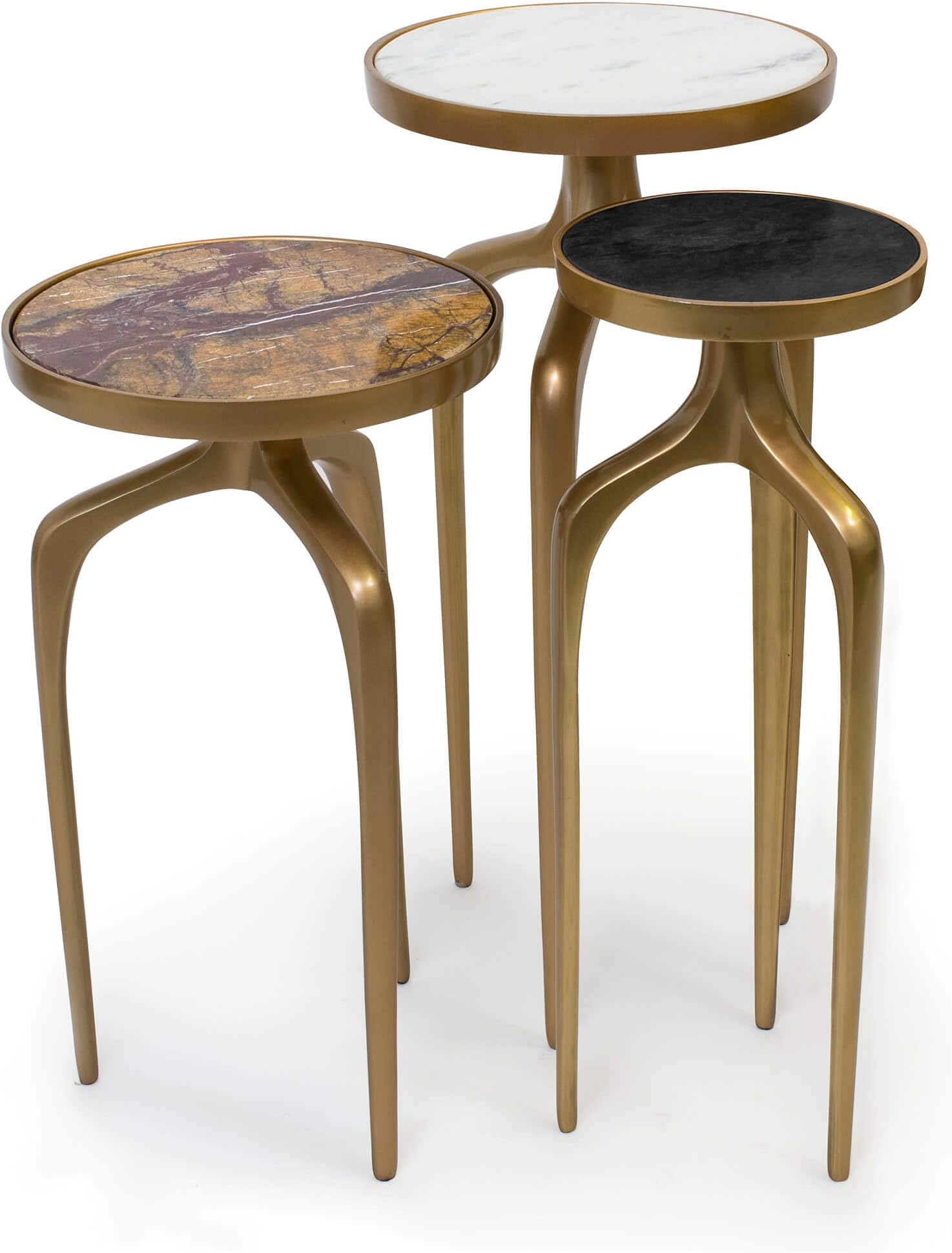 Regina Andrew Mixer Tables Set 24" High Natural Brass Side Sofa Table