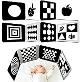 2 PCS Baby Visual Stimulus Cards, Double-Sided High Contrast Black and White Flashcards Sensory Developmental Montessori Cards Set for Newborn Boy Girl Baby Tummy Time (39” X 8”)