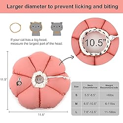 HiDREAM Cat Cone Collar,Cute Waterproof Elizabethan