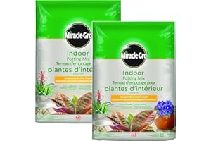 Miracle-Gro Indoor Potting Mix 8.8L, 2-Pack | Gnat-Free Formula with Coir & Perlite | Feeds 6 Months for Houseplants & Contai