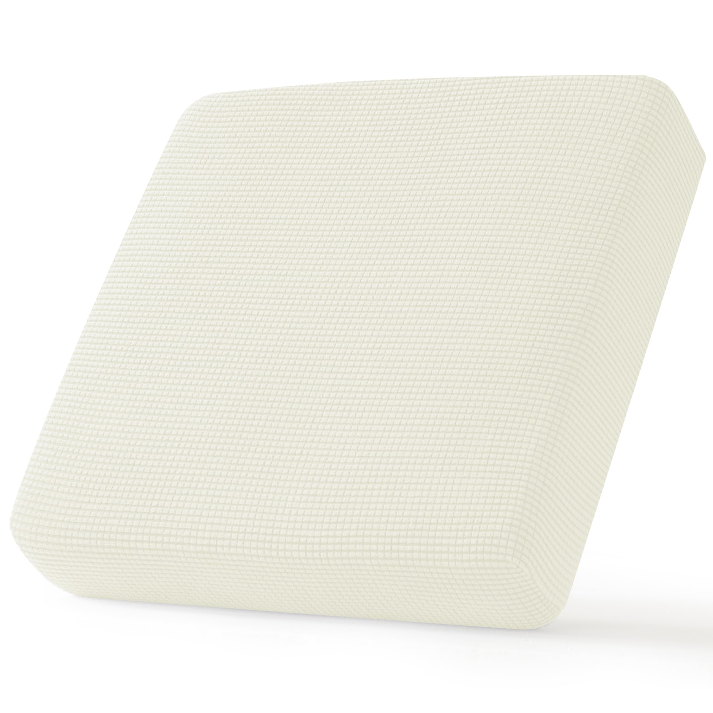 CHUN YI Replacement Sofia Seat Covers, Fabricated for Individual Cushions, Checks Pattern, Ivory, 1 Seater