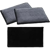 3 Pcs Auto Detailing Scrub Pads, Car Interior Scrubbing Sponges, 5.9”x3” Black, Grey Microfiber Car Wash Sponges, Interior Cleaning Sponge for Leather, Plastic, Vinyl, Upholstery
