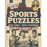 Memory Quest Sports Puzzles: Word Games, Trivia, Crosswords &amp; Brain Boosters: Large Print Activity Book For Adults &amp; Seniors