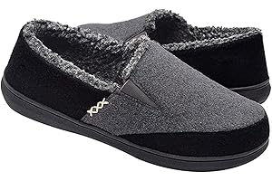 Zigzagger Men's Zermatt Wool-blend Loafer Slippers with Memory Foam Indoor