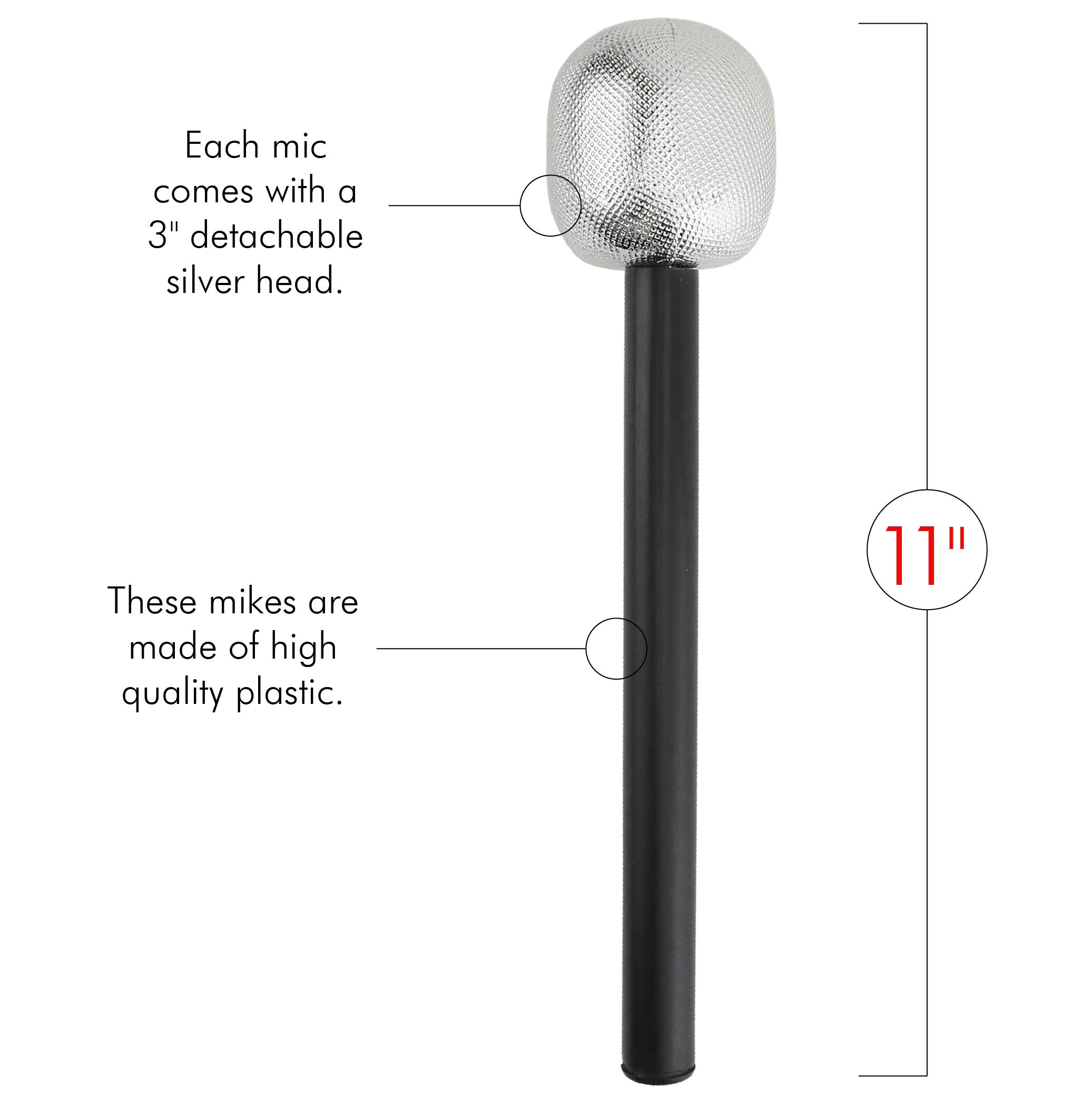 Skeleteen Stage Mic Costume Prop - Rock Star Toy Microphone Party Favor Decorative Props Costume Accessory - 1 Piece