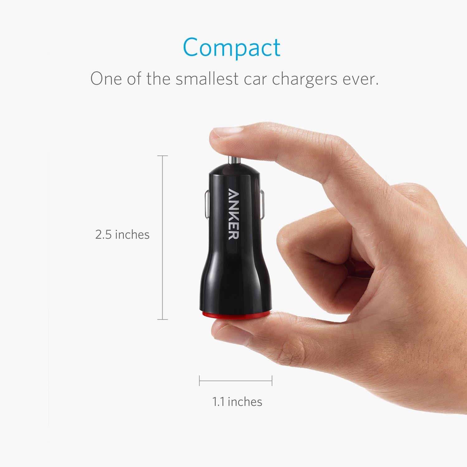 Anker 24W Dual USB Car Charger, PowerDrive 2 for iPhone X / 8/7 / 6s / Plus, iPad Pro/Air 2 / Mini, Note 5/4, LG, Nexus, HTC, and More