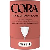 Cora Menstrual Cup (Size 1) | Comfortable, Sustainable, Premium Medical Grade Silicone, BPA-Free, Simple to Use, Reusable Feminine Care