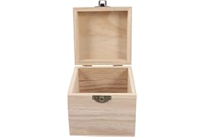 Beaupretty Unfinished Wood Box with Lock, Small Wooden Storage Chest with Lid for DIY Crafts