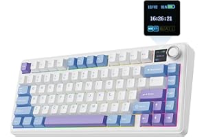 EPOMAKER X Aula F75 MAX Tri-Mode Wireless Gaming Keyboard, TFT Screen, Knob, Hot Swappable, 2.4GHz/Type-C/BT5.0, Gasket Cream