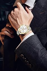 OLEVS Watch for Men Diamond Business Dress Analog