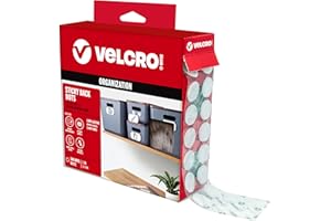 VELCRO Brand Large 1 Inch Dots with Adhesive | 100pk Circles | Stick On Round Hook and Loop Tape | Kindergarten Classroom Must Haves | Office Organization Essentials | White
