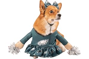 MODERN HERO NFL Philadelphia Eagles Officially Licensed Cheer Dog Costume Includes Dress with Faux Stuffed arms and Tinsel pom-poms and Satin Bow Headband, Size XS