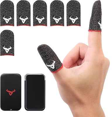 6 Pack Finger Sleeves for Gaming,Thumb Sleeves for Mobile Gaming,Anti Sweat,Ultra Thin,0.3mm Silver Fiber,Suitable for Most Gamers,Gaming Finger Gloves for PUBG COD Dedales Gamer,Covers