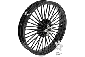 TOFR 21x3.5 Front Wheel Rim Vivid Black Big Fat Spoke 21 inch Single Disc For Harley Softail 2000-2007 FLSTC Heritage Classic