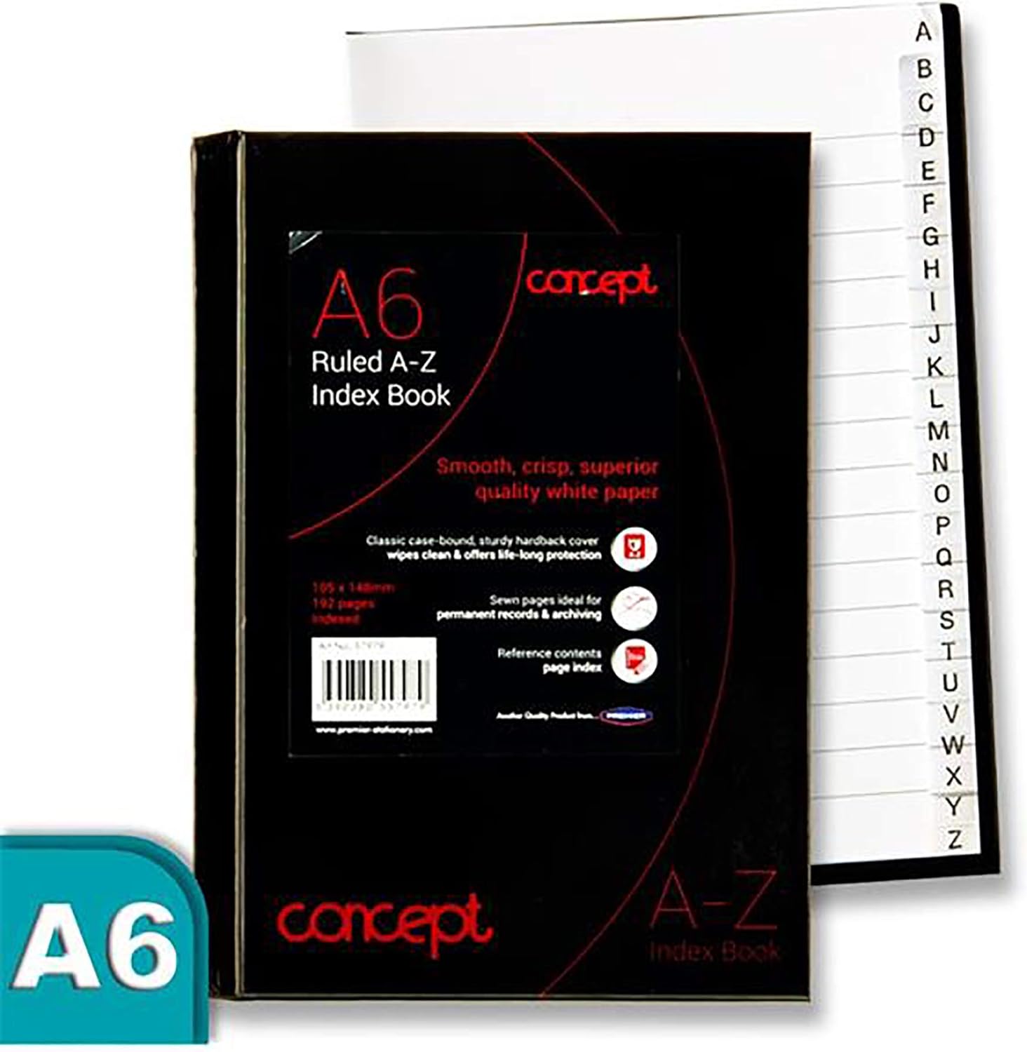 Concept Notebook A6 Lined Hardcover Notebook, Premium Paper, Ruled Journal Notebook, Address Book, Organiser - Image 3