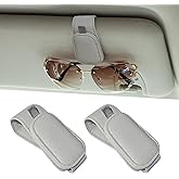 Yuoyar 2 Packs Magnetic Sunglass Holder for Car Visor (Grey) | Magnetic Interior Car Accessories