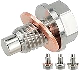 abczok 1PC M12x1.75 Stainless Steel Magnetic Oil